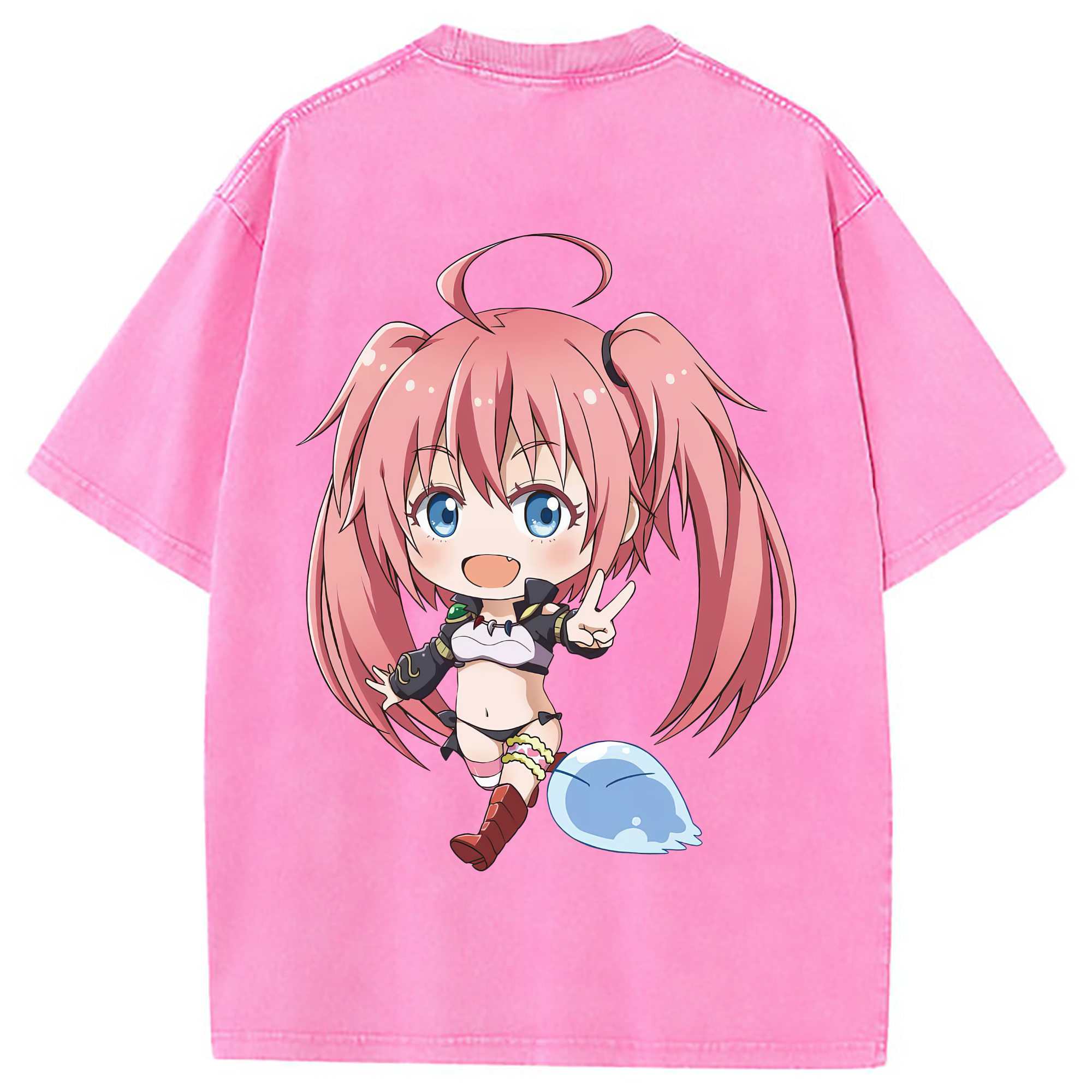 （画像用） 転スラ Regarding Reincarnated to Slime 綿100% ヴィンテージ風 半袖Tシャツ（背面プリント）